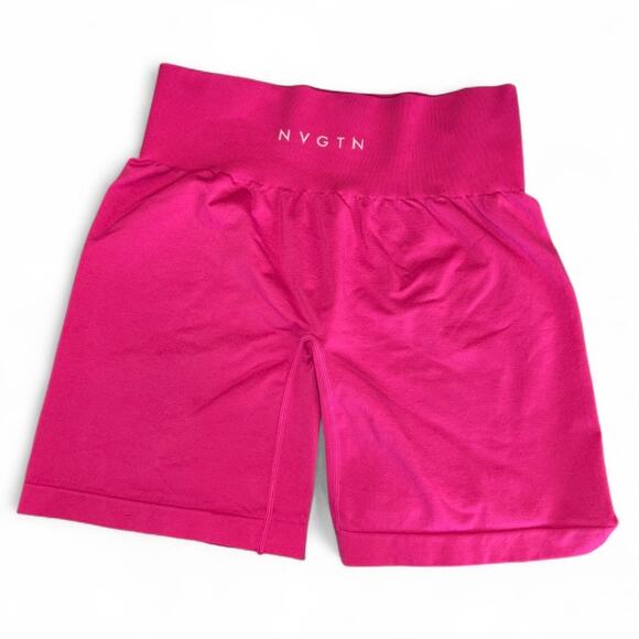 NVGTN Magenta Solid Seamless Shorts activewear workout biker short gym pink - Picture 3 of 5